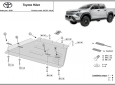 Scut cutie de viteză din aluminiu Toyota Hilux 63